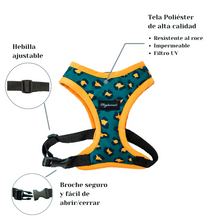 Cargar imagen en el visor de la galería, Arnés para perro Animal Print Orange Forest