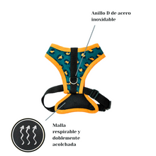 Cargar imagen en el visor de la galería, Arnés para perro Animal Print Orange Forest