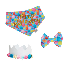 Cargar imagen en el visor de la galería, Set Feliz Cumpleaños Balloons - Corona Floral White