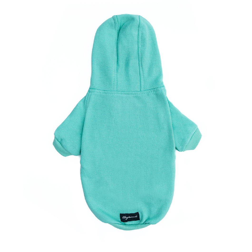 polerón para perro verde agua